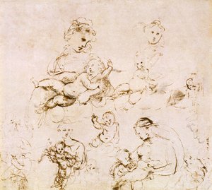 Several Studies of a Madonna and Child